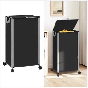 STORAGE MANIAC Rolling Laundry Hamper with Lid, 23.7 Gal (90 L) Large Tall